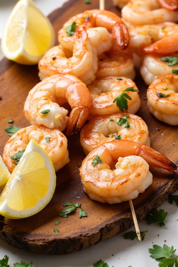 lemon garlic shrimp skewers