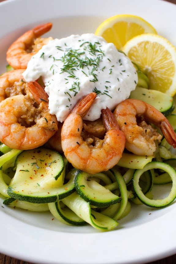 light seafood zucchini dish