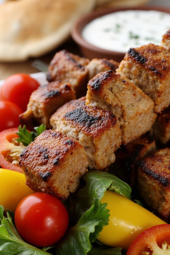 marinated grilled pork skewers