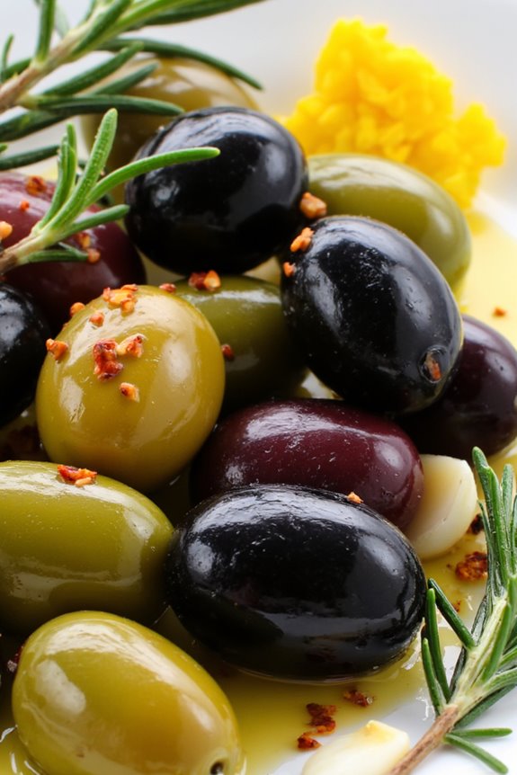 marinated olives with herbs