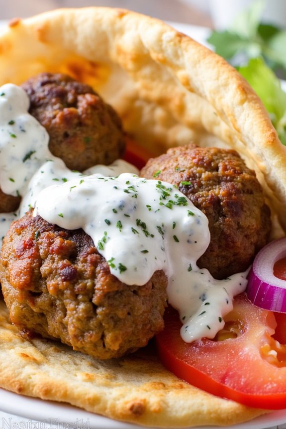 meatball gyros with tzatziki