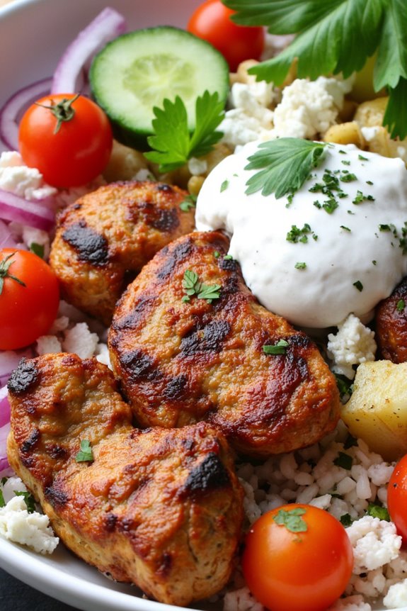 mediterranean chicken rice bowl