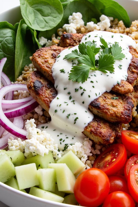 mediterranean inspired customizable gyro bowls