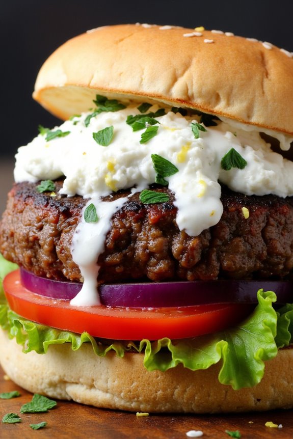 mediterranean lamb burger delight
