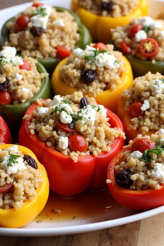 mediterranean quinoa stuffed peppers