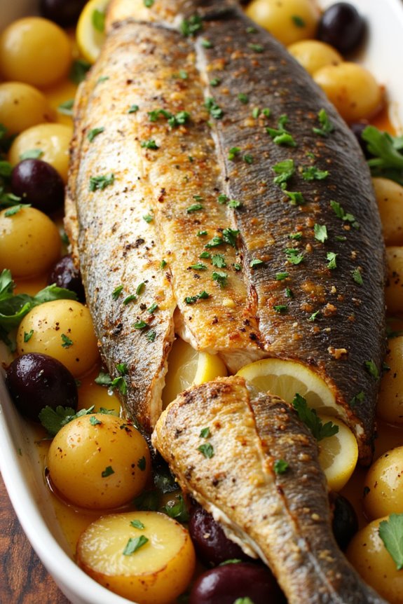 mediterranean roasted fish dish