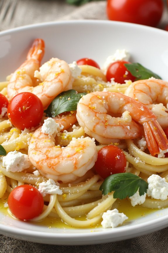 mediterranean shrimp feta pasta
