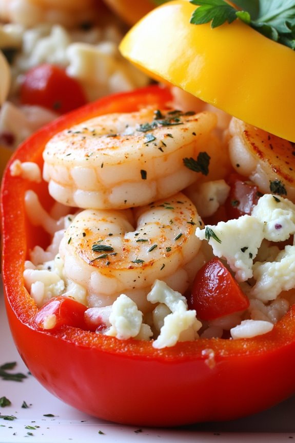 mediterranean shrimp stuffed peppers