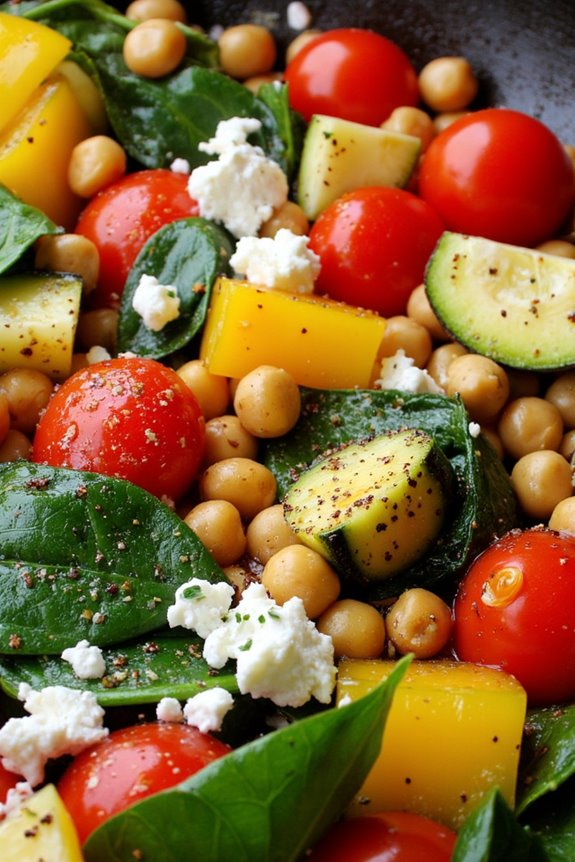 mediterranean vegetable chickpea skillet