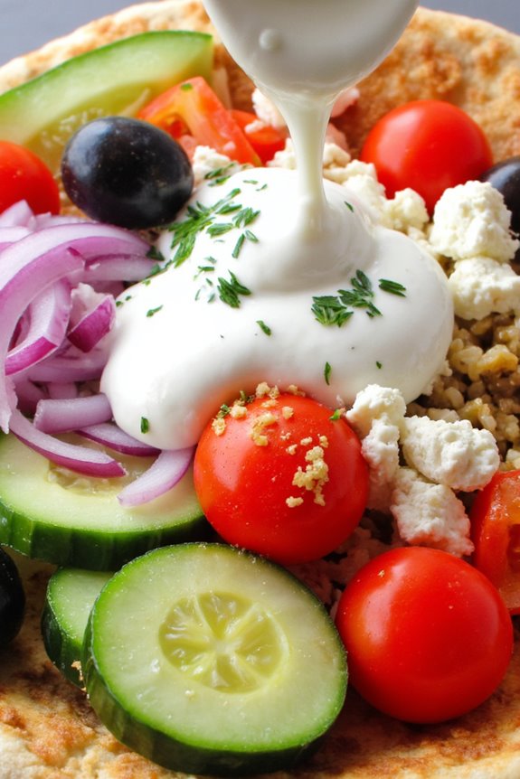 mediterranean veggie filled pita bowl