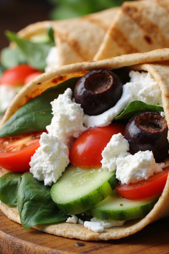 mediterranean yogurt breakfast wrap