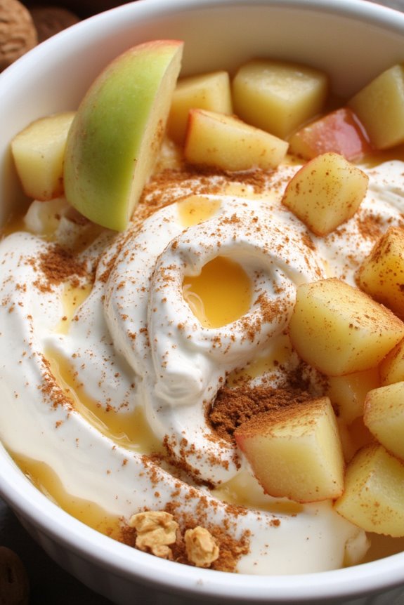 nutritious cinnamon apple yogurt