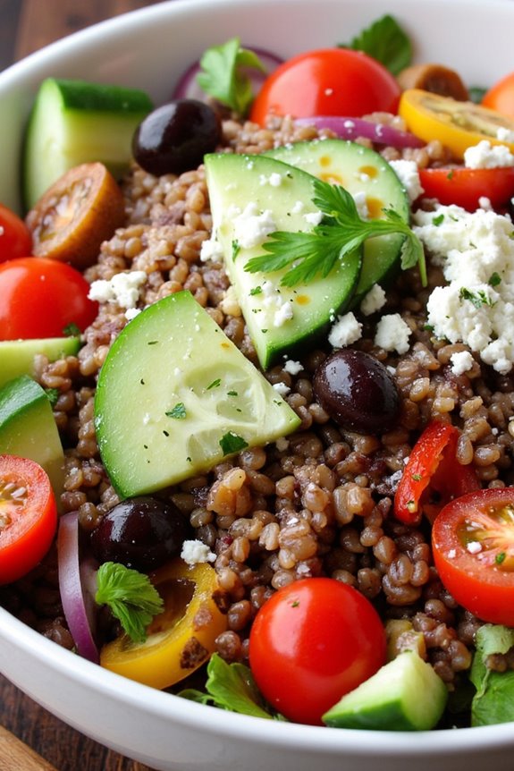 nutritious greek inspired bowl