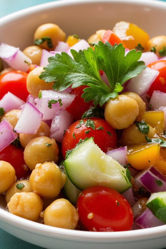 nutritious mediterranean chickpea salad
