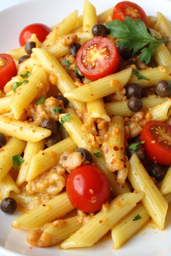 penne dish with anchovies