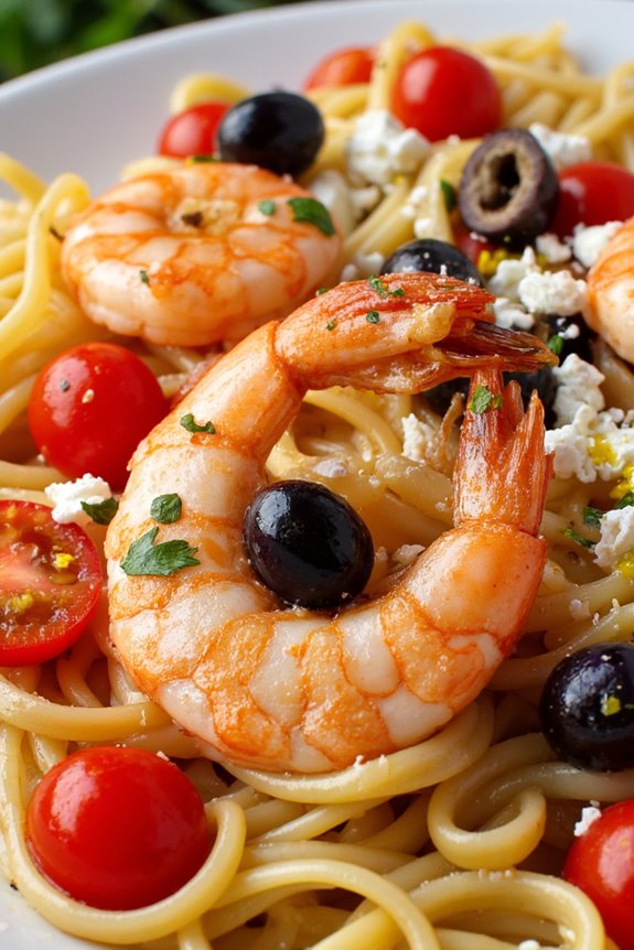 quick mediterranean shrimp pasta