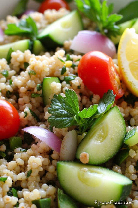 quinoa tabbouleh with fresh herbs