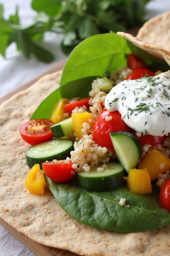quinoa wraps with tzatziki