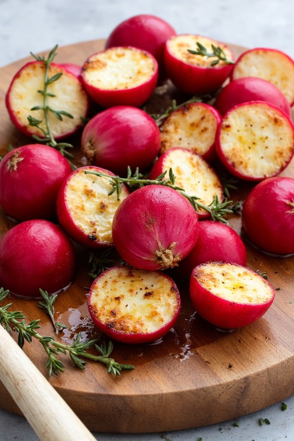 roasted radishes with thyme