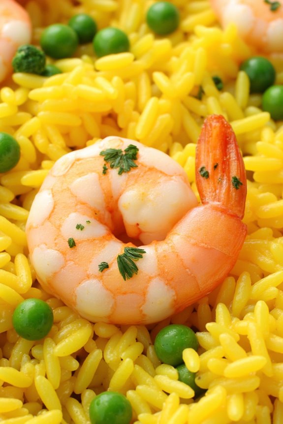 saffron infused shrimp rice dish