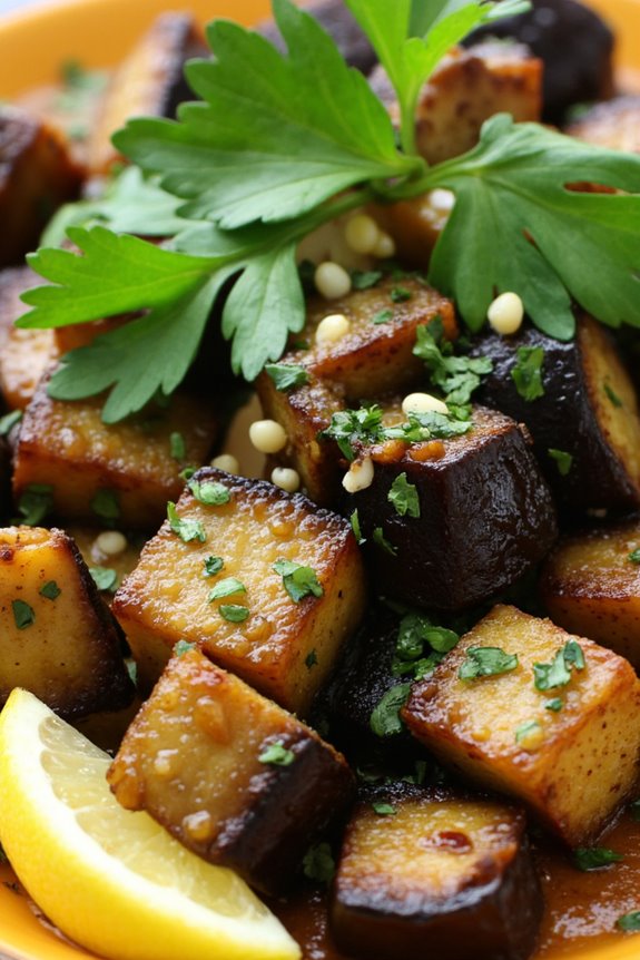 saut ed eggplant with garlic