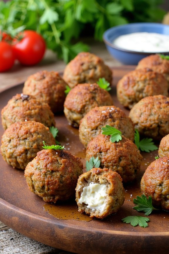 savory feta herb meatballs