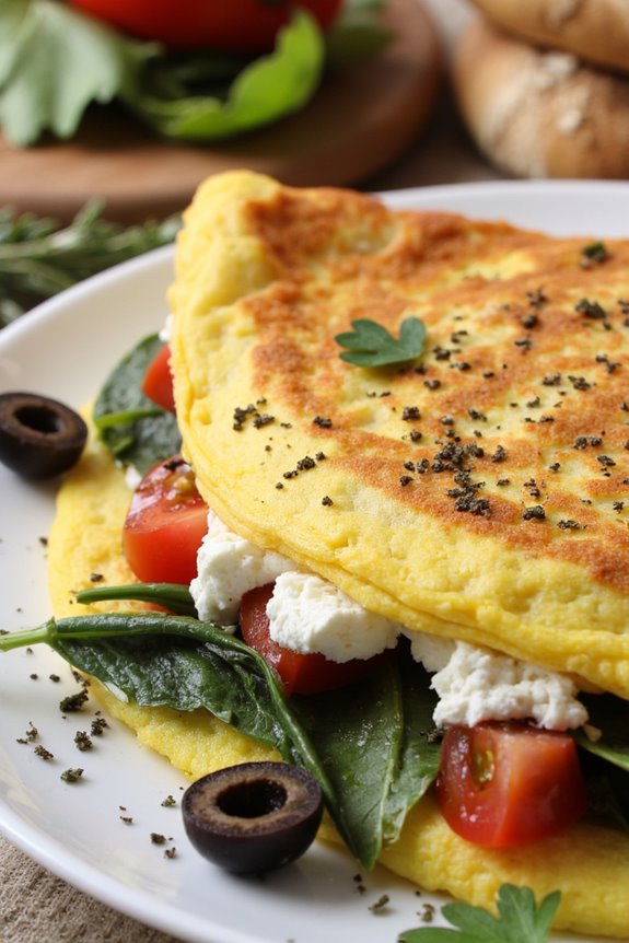 savory greek feta omelette