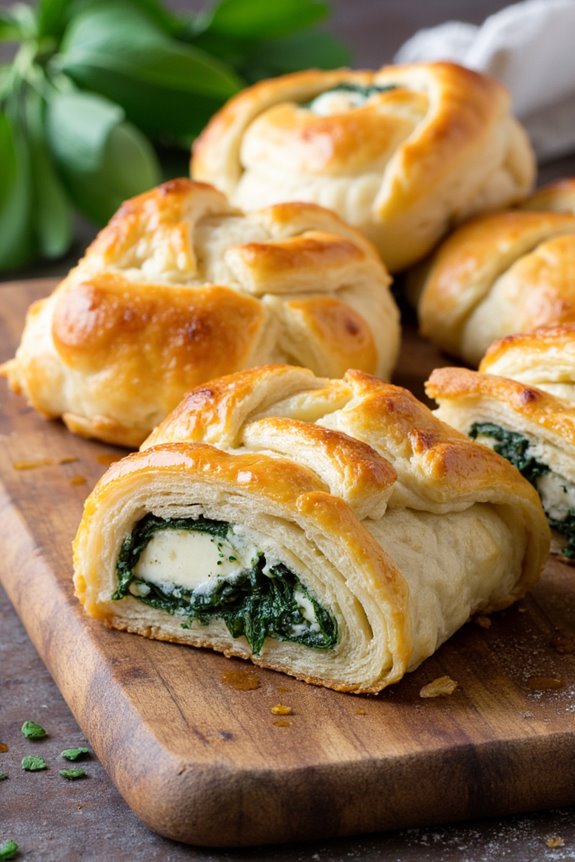 savory spinach feta rolls