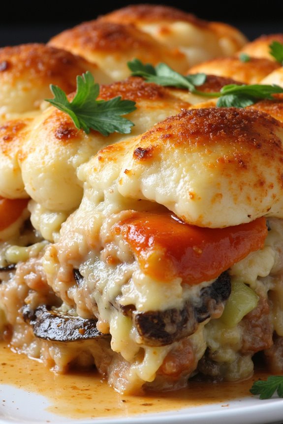 seafood moussaka with shrimp