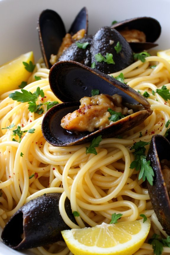seafood pasta with garlic