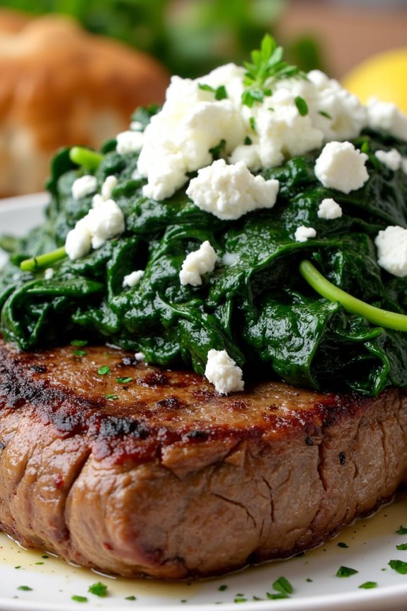 sear steak add feta
