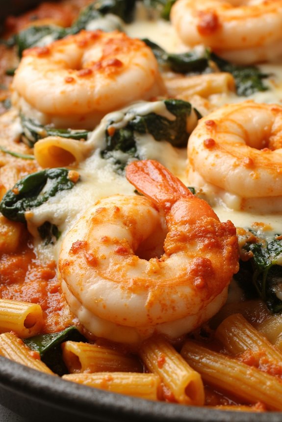 shrimp spinach creamy ziti