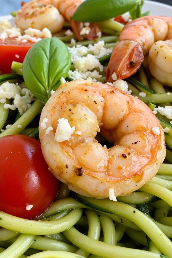 shrimp zucchini pesto delight