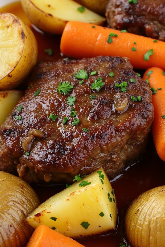 slow cooked beef with herbs