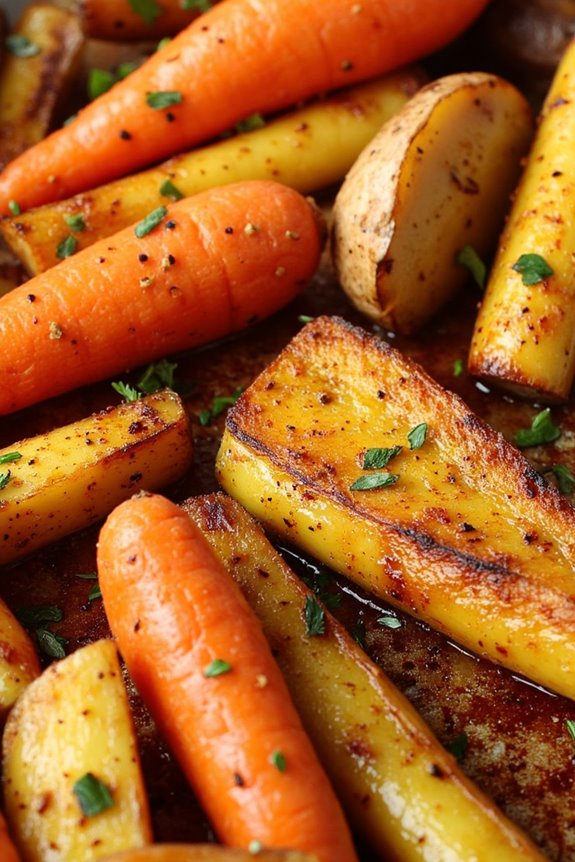 spiced roasted root vegetables