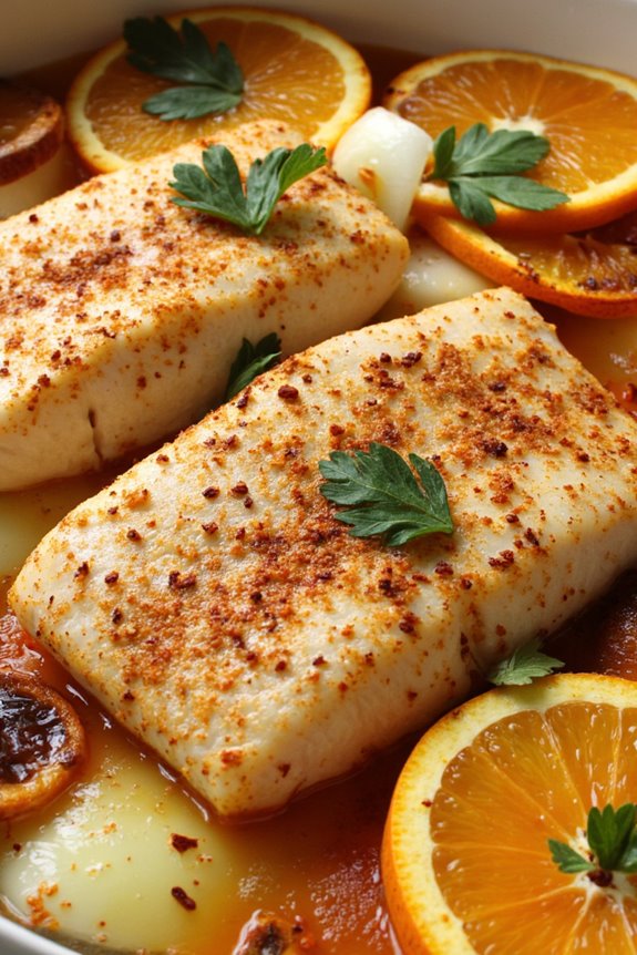 spicy fish with citrus fennel