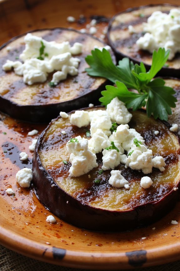 spicy grilled eggplant feta