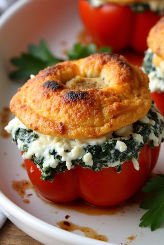 spinach feta stuffed peppers