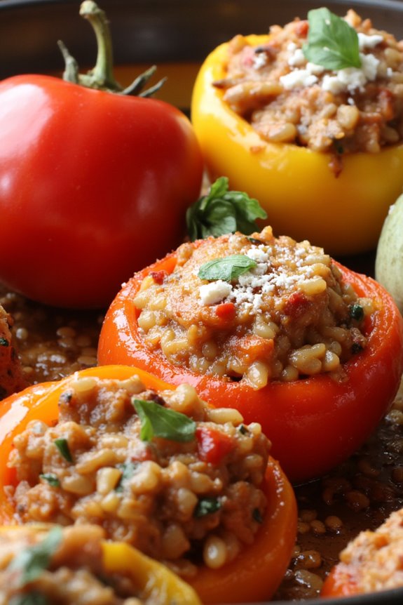 stuffed peppers and tomatoes