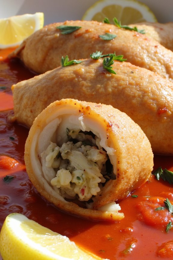 stuffed squid with rice