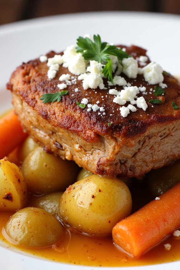 tender pork with herbs