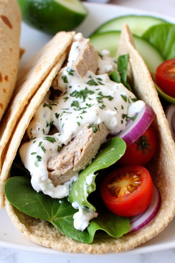 tuna tzatziki wrap delight