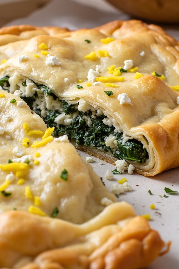 vegan spanakopita with feta