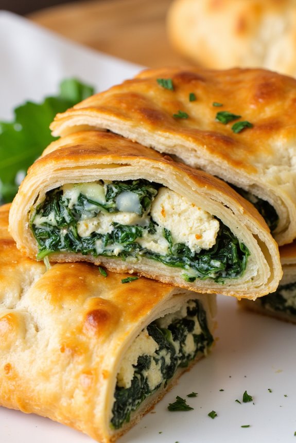 vegan spanakopita with tofu
