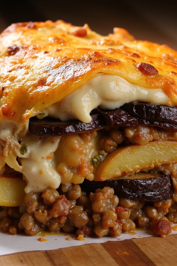 vegetarian lentil moussaka recipe