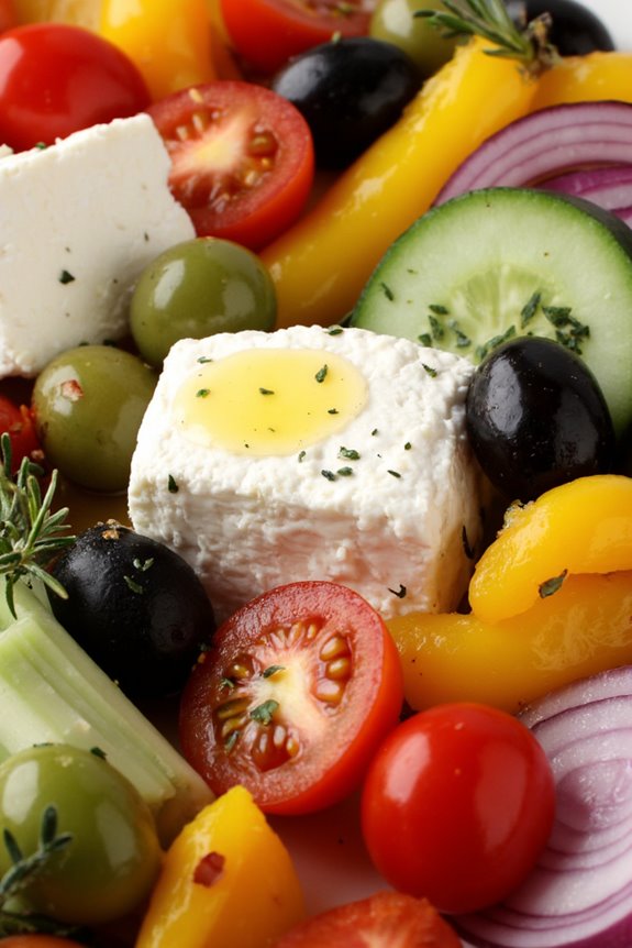 vibrant greek mezze appetizer