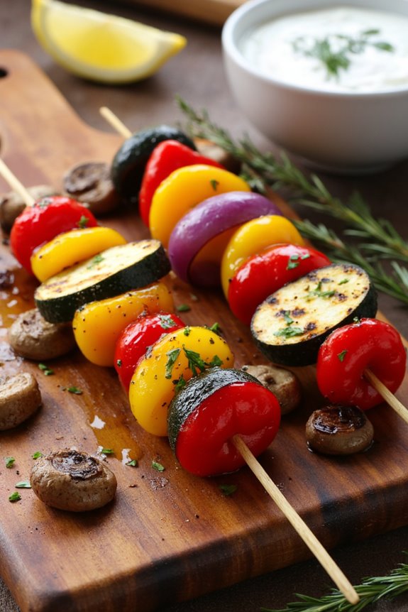 vibrant grilled vegetable skewers