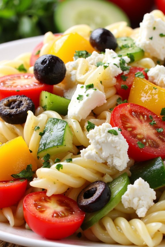 vibrant mediterranean pasta salad