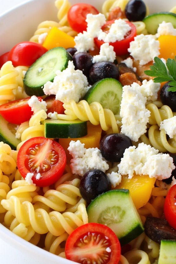 vibrant mediterranean pasta salad