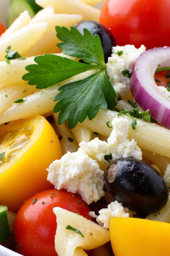 vibrant mediterranean pasta salad